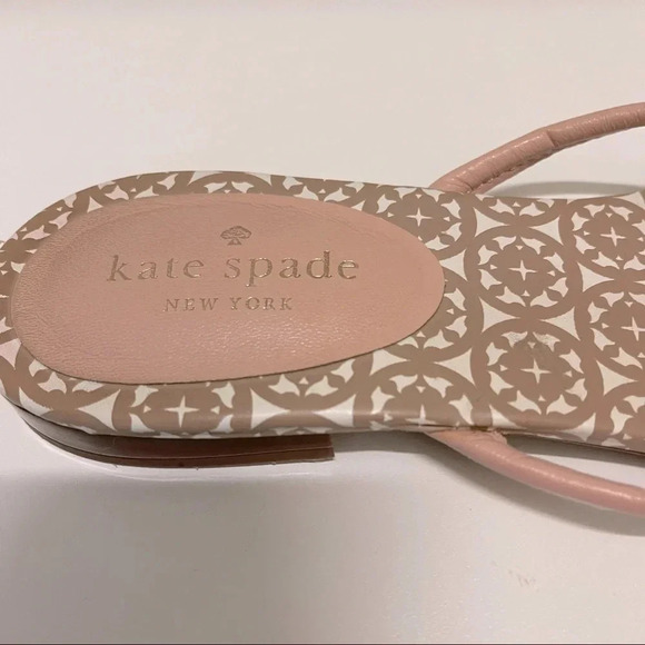 Kate Spade New York Mistic Bow Flat Thong Pale Pink Leather Sandal Size 8.5 - Picture 5 of 6